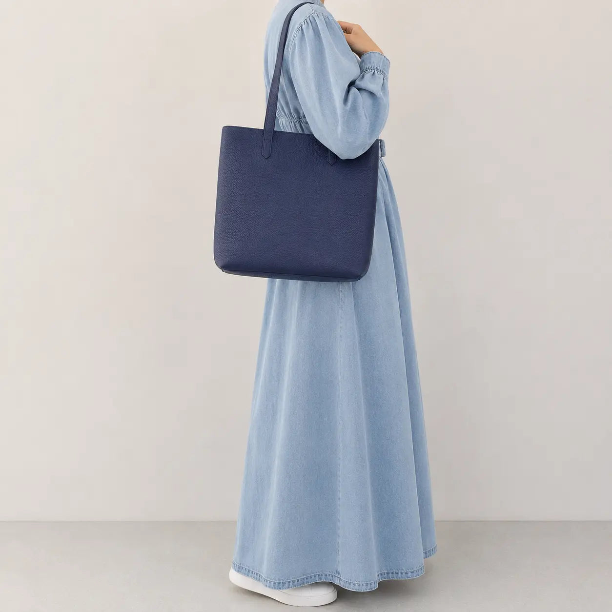 The Everyday Tote – Premium Full-Grain Cowhide Leather – Indigo Blue dressupyourpurse