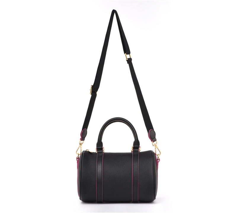 Limited edition Hot Pink Glazing Black Togo and Vachetta Leather - Mini Boston bag