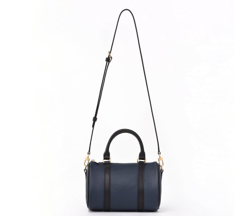 Navy Blue Togo and Vachetta Leather - Mini Boston bag – dressupyourpurse