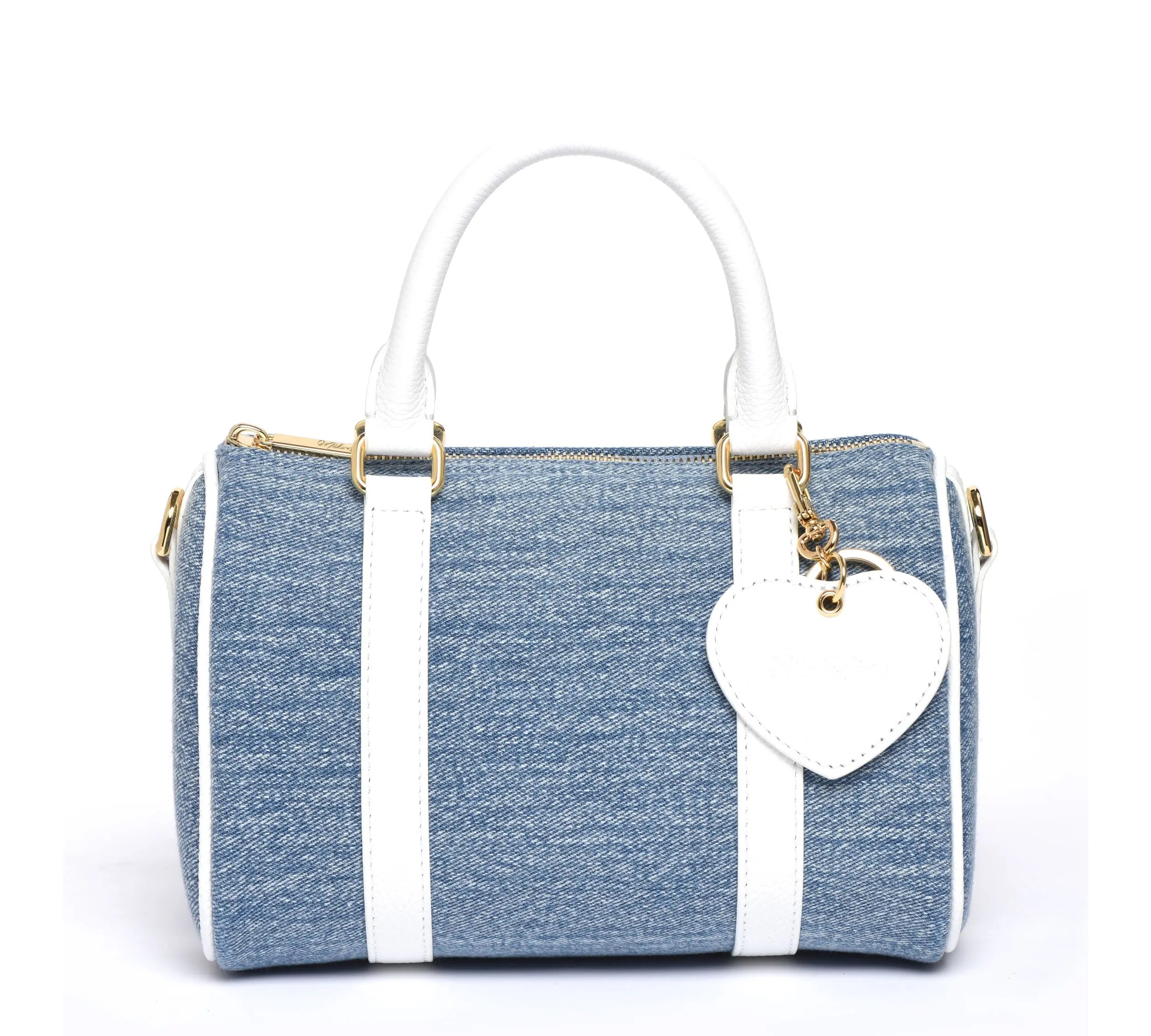 MINI BOSTON - Togo Leather Crossbody Bag - Pearl Grey -