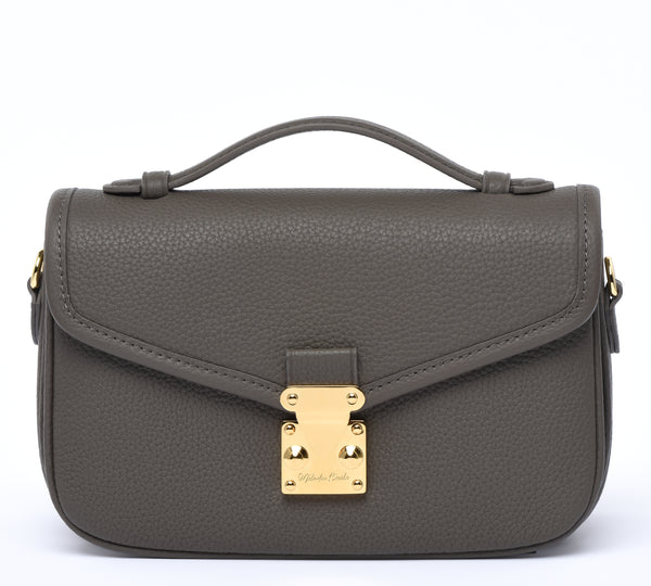 PRE ORDER Graphite Grey - "Le Petit Paris15" Crossbody bag - Gold Hardware