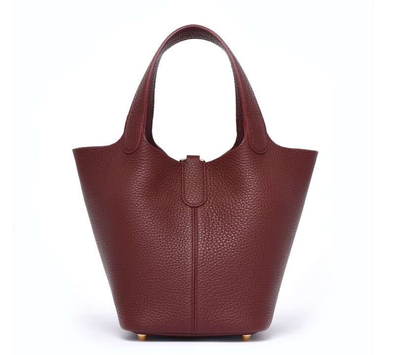 PRE ORDER  - Josette - Versatile Bucket Bag - Grained Cowhide - BURGUNDY