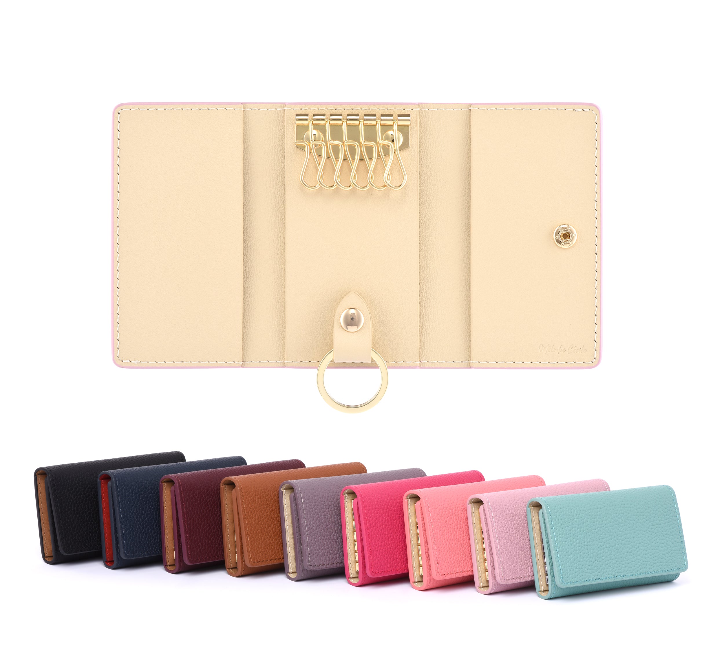 Togo Leather Key Case - 9 COLORS