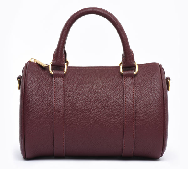 Pre order - Burgundy Grained leather  - Mini Boston bag