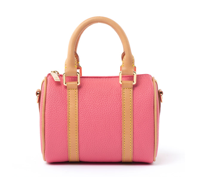 PRE ORDER Summer Pink Togo and Honey Vachetta Leather - NANO Boston bag