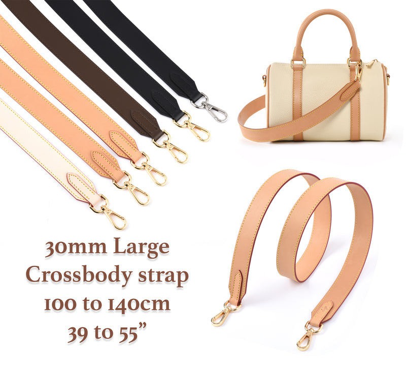 30mm Large Crossbody Leather Strap - 6 colors - 5 sizes