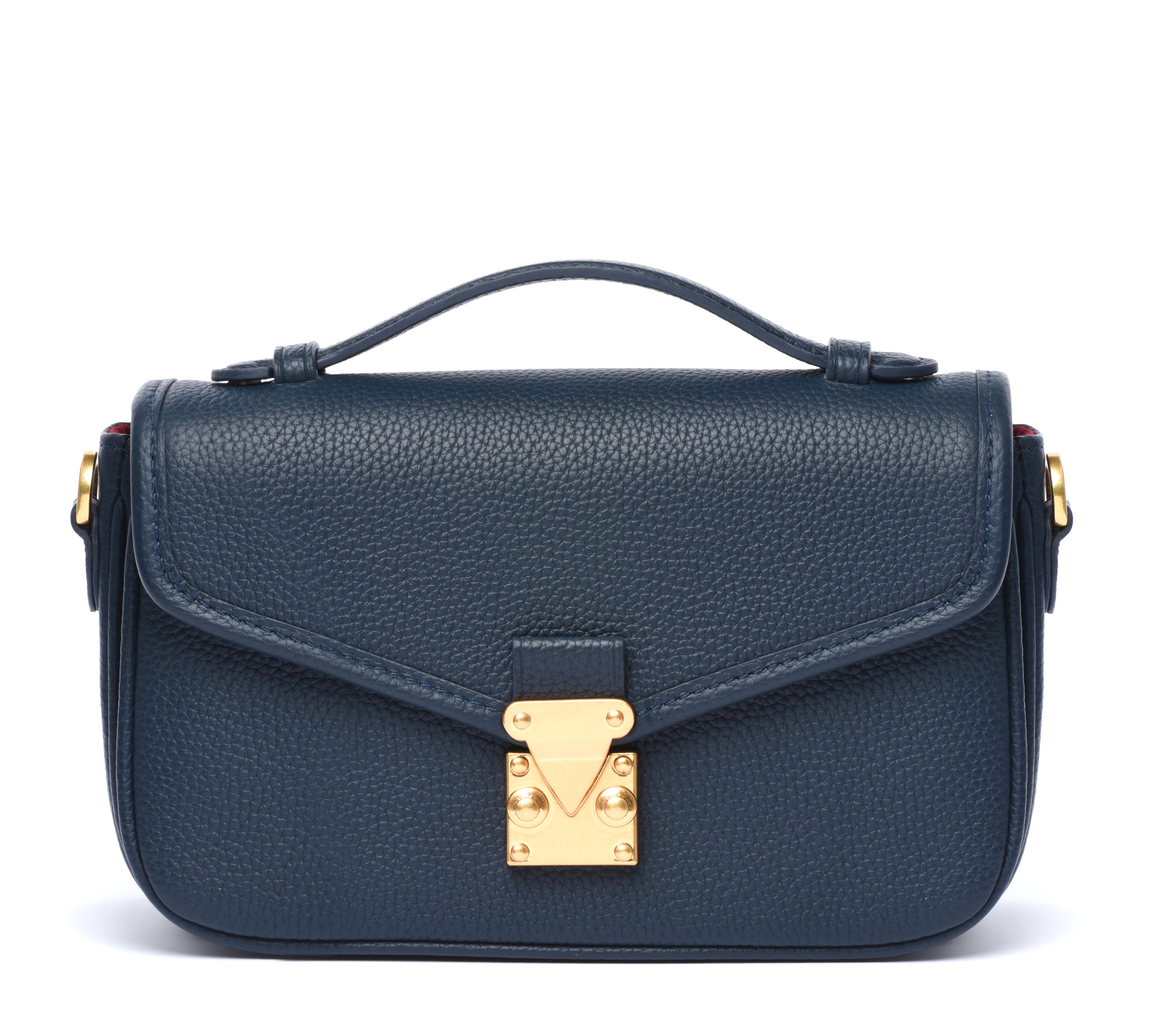 OUTLET 1st version - Navy Togo Leather - "Le Petit Paris15" Crossbody bag