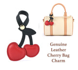 Cowhide Leather Cherry Bag Charm accessory