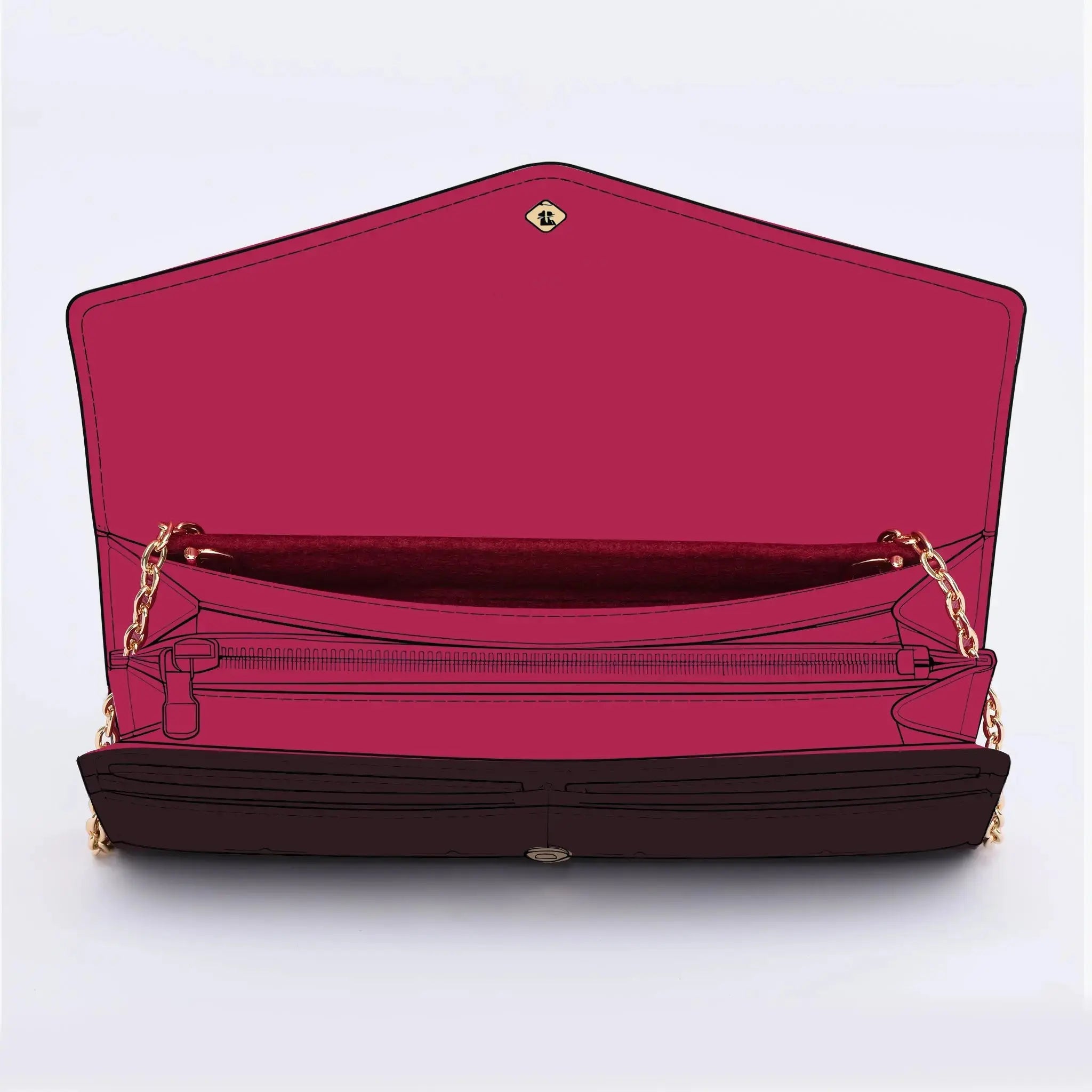 Crossbody Conversion Kit for Long Wallet  (Sarah, Emilie...)  Felt insert + Oval Chain dressupyourpurse