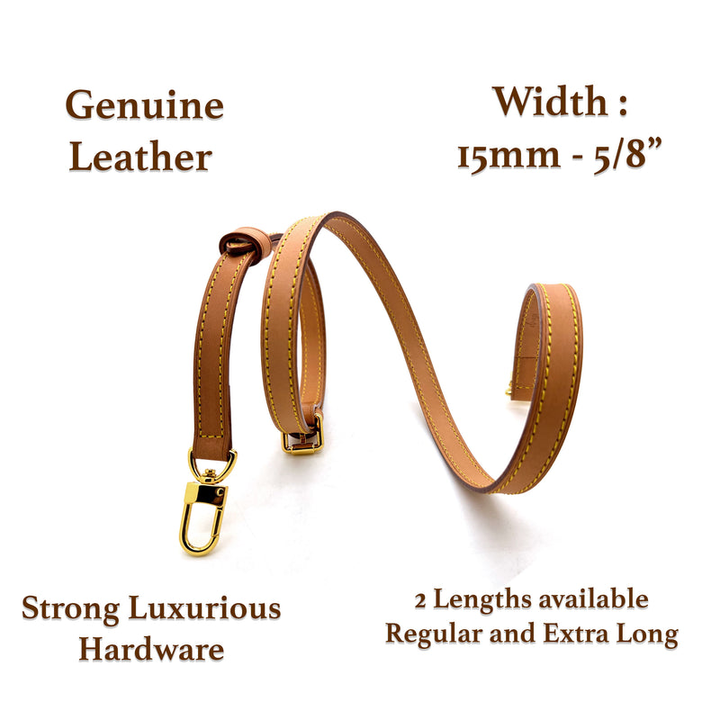 5/8" - 15mm  Genuine Leather Adjustable Strap - 6 colors - 2 SIZES