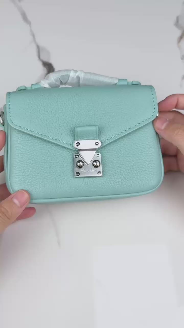 Micro Paris 15 - Luxury Togo Leather in Tiffany Blue
