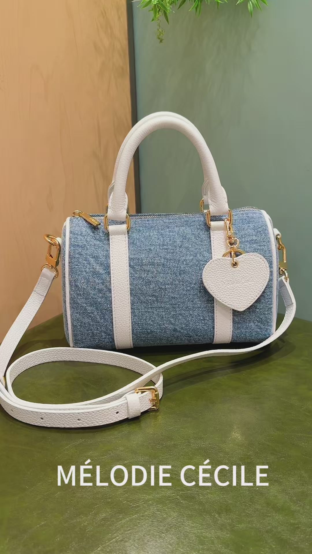 MINI BOSTON - Togo Leather Crossbody Bag - Pearl Grey -