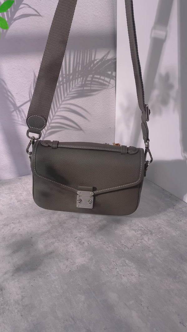 PRE ORDER Graphite Grey - "Le Petit Paris15" Crossbody bag - Silver Hardware