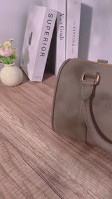 Pre order - Taupe Grained leather  - Mini Boston bag