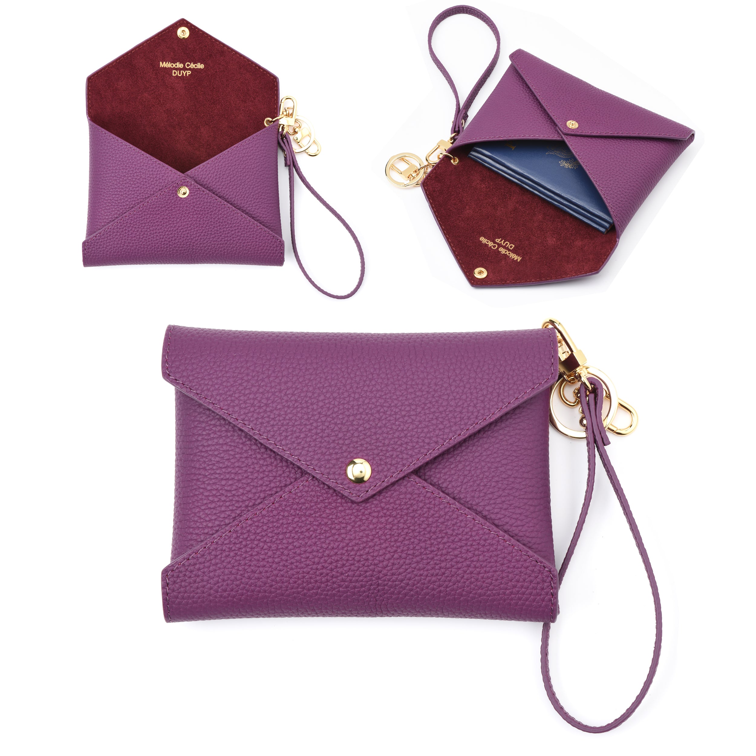 Togo Leather Medium Size Envelope - Passport holder Clutch