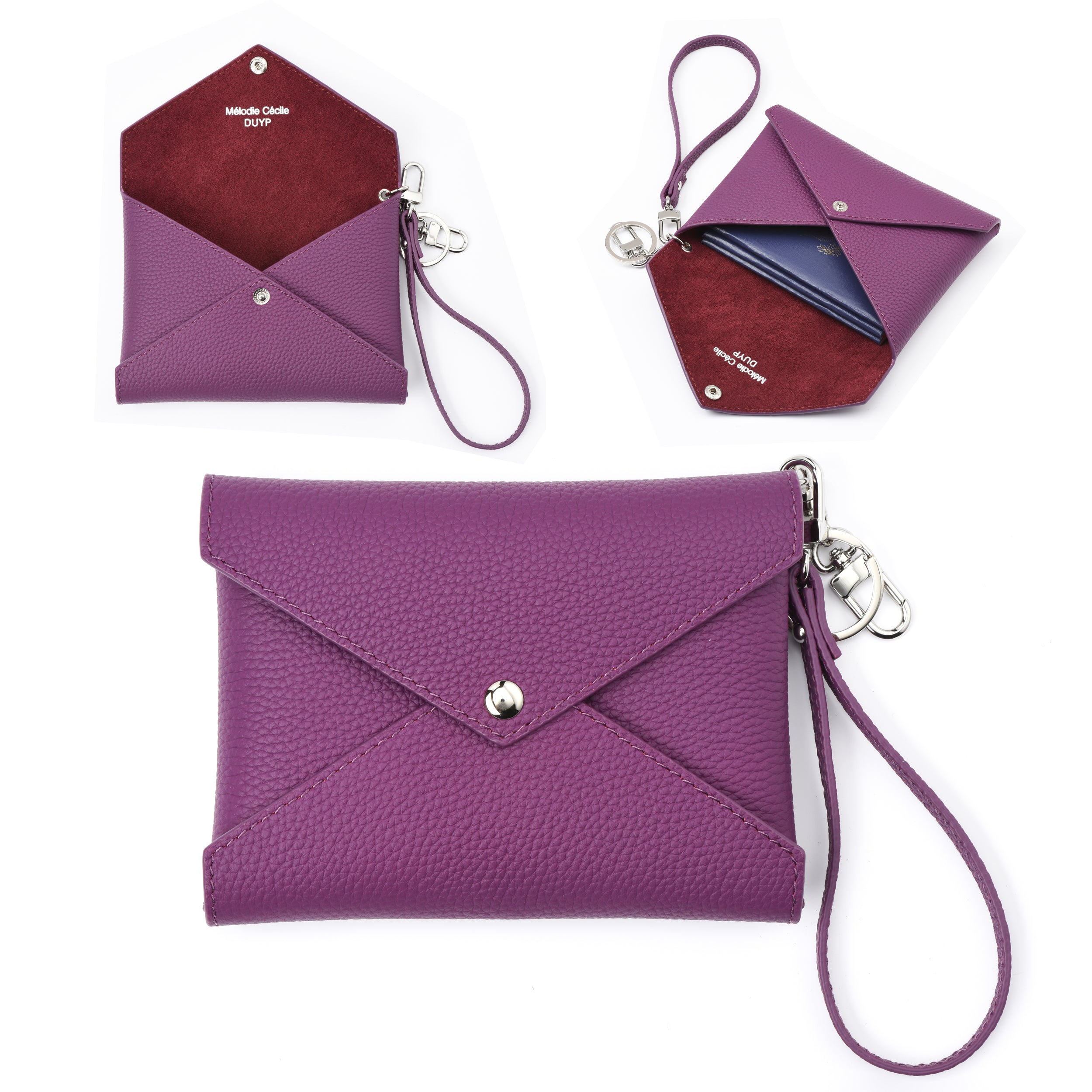 Togo Leather Medium Size Envelope - Passport holder Clutch