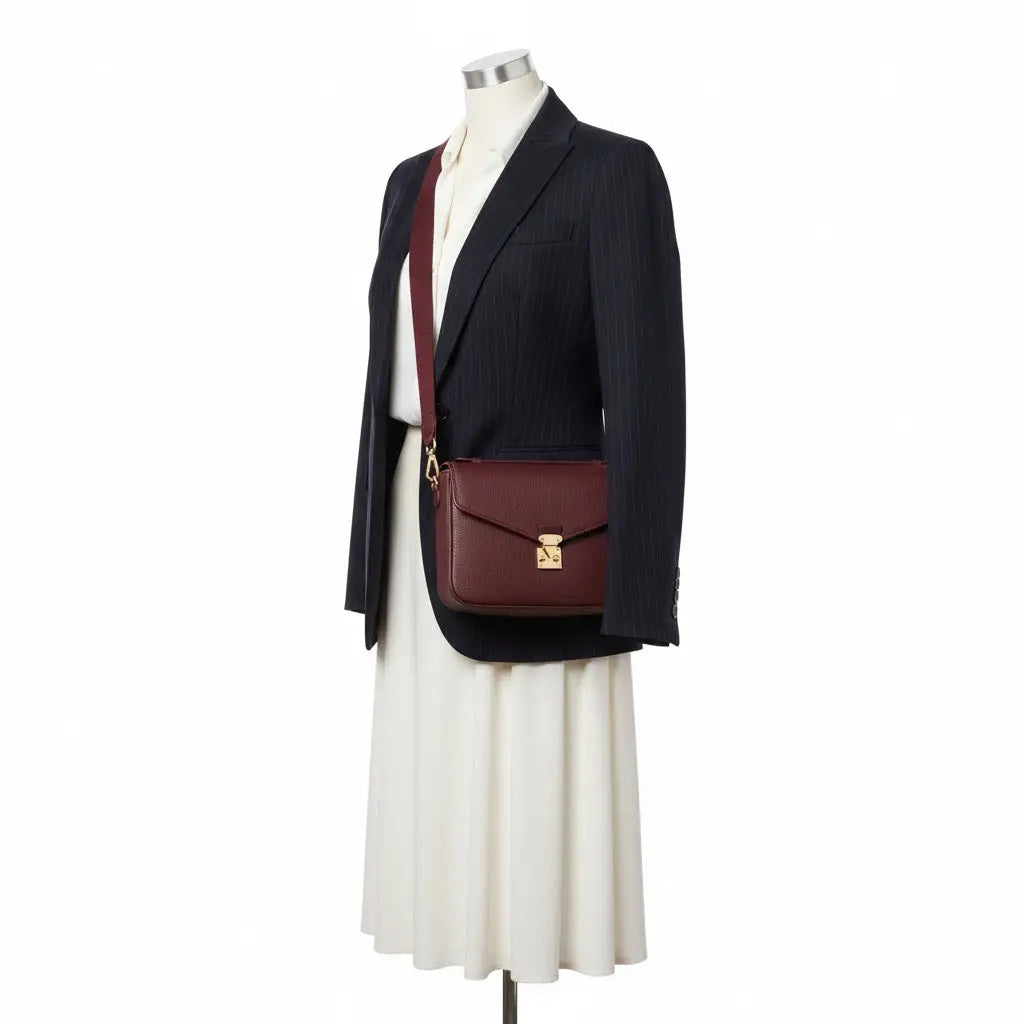 Pre Order - PARIS 15 - Togo Leather Satchel bag - Burgundy dressupyourpurse