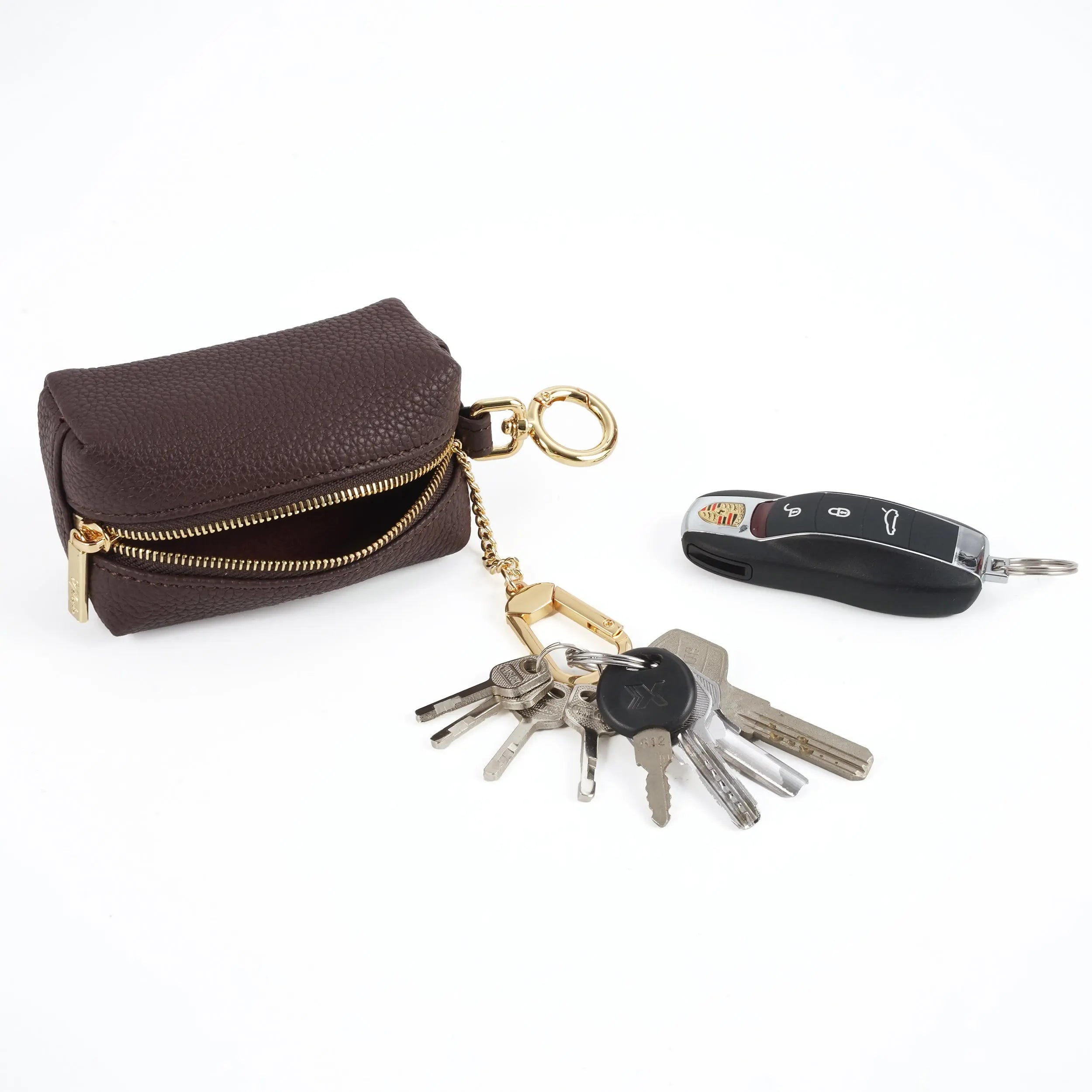 The Key Cube - Togo Leather Versatile Pouch with hook dressupyourpurse