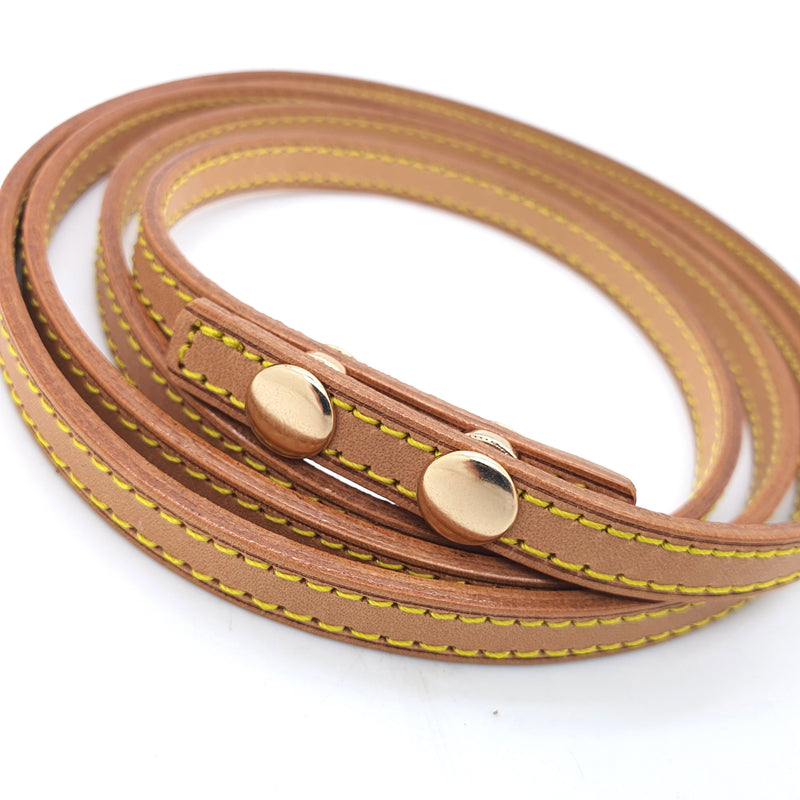 Honey Patina Vachetta Leather Button Snaps Belt Strap for