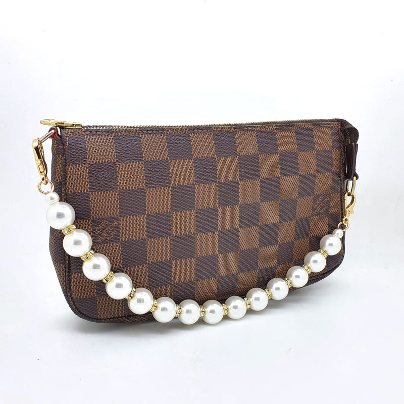 Mini Pearl Top Handle Pochette Strap Handbag Accessory Charm