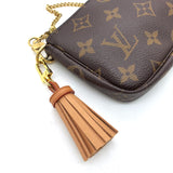 <transcy>Vergulde 24K / Leren Mini Tassel Bag Charm 10cm</transcy>