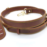 OUTLET - Bracelet réglable en cuir Vachetta patiné foncé 25 mm (vitrage transparent)