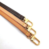 Ultra Thin 40cm Leather Short Strap Replacement for Pochette Accessoires Black with Gold Hardware