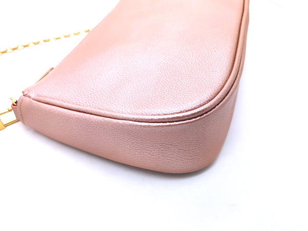 Medium pochette - Rose gold Leather