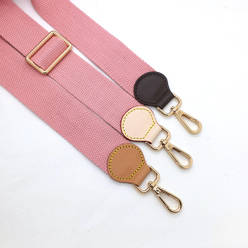 Cotton and leather Adjustable Crossbody Strap 35mm - 6 colors