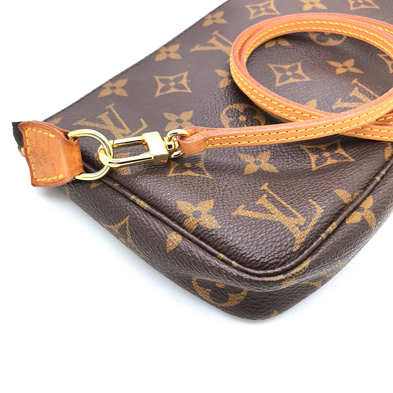 Replacement stripped slim handbag strap in dark brown and tan