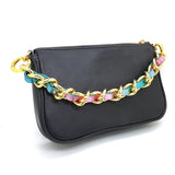 Dream Collection : Leather and Metal Chunky Chain (2 sizes)