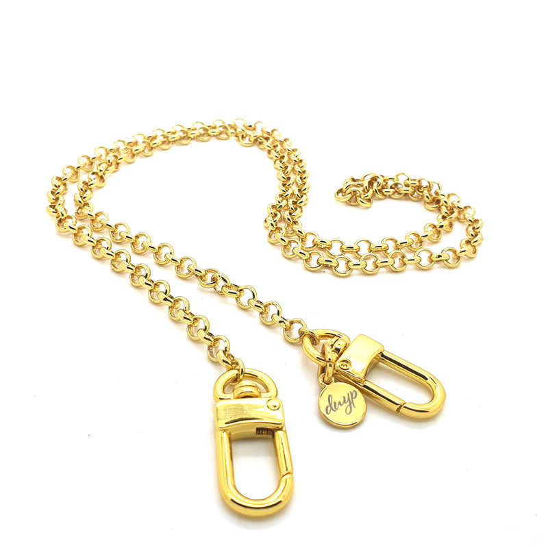 outlet Brass Metal Rolo Crossbody Chain - 90 to 140cm