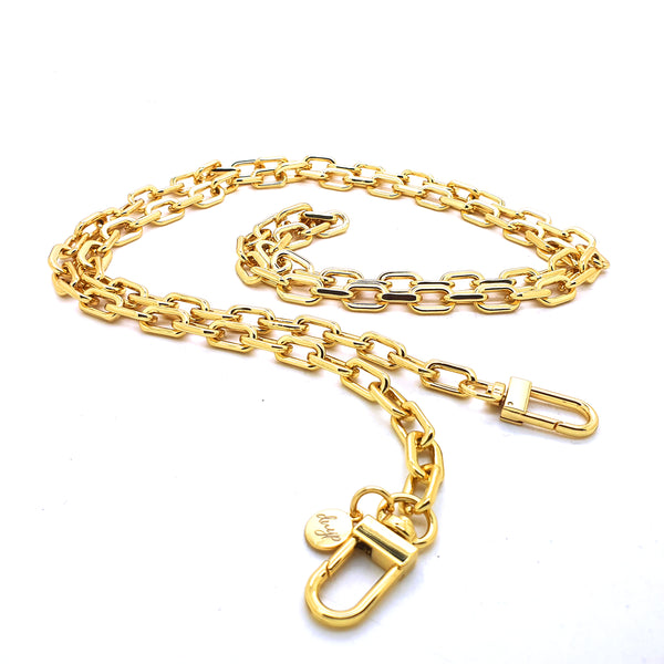 SONGKISSZQ Purse Chain,Bag Extender Purse Chain Strap for Women Crossbody  Bags Purse Shoulder Belt Chain (Extender Chain+Shiny Gold Chain 24in/60cm)