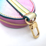 OUTLET Dream Collection - Lambskin Leather Rainbow Round Coin Purse USA ONLY
