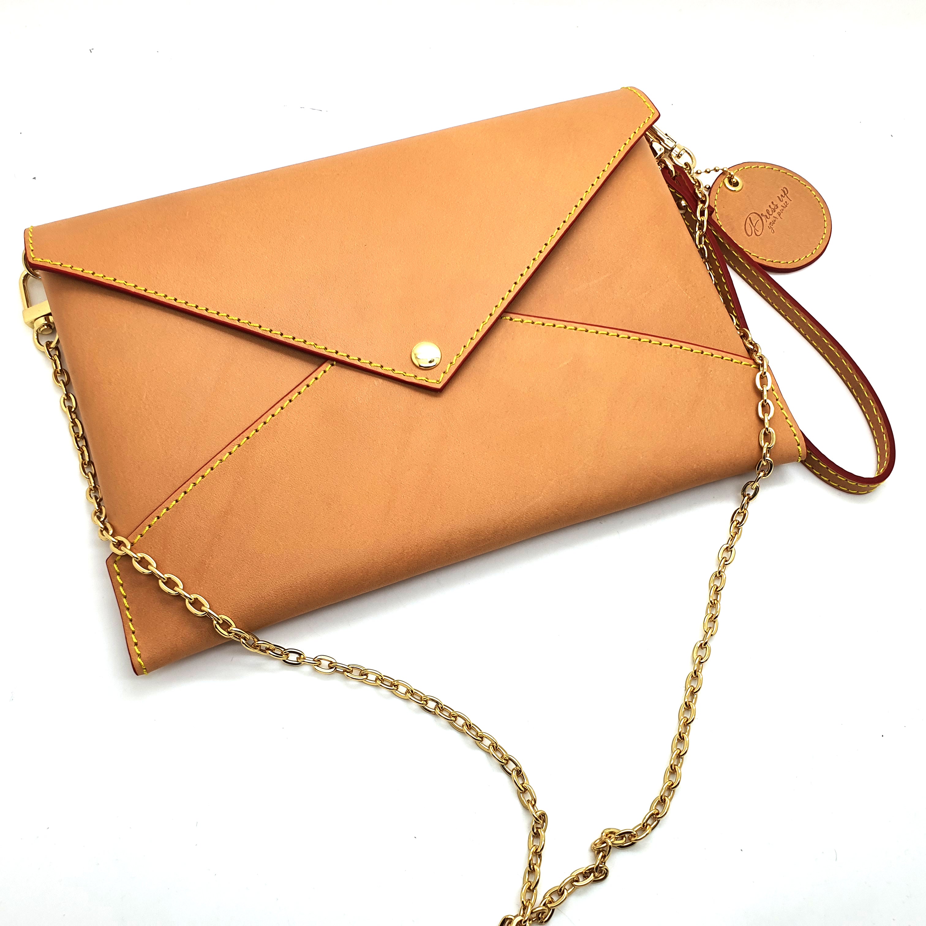 Honey Vachetta Leather - Envelope trio - Clutch Set