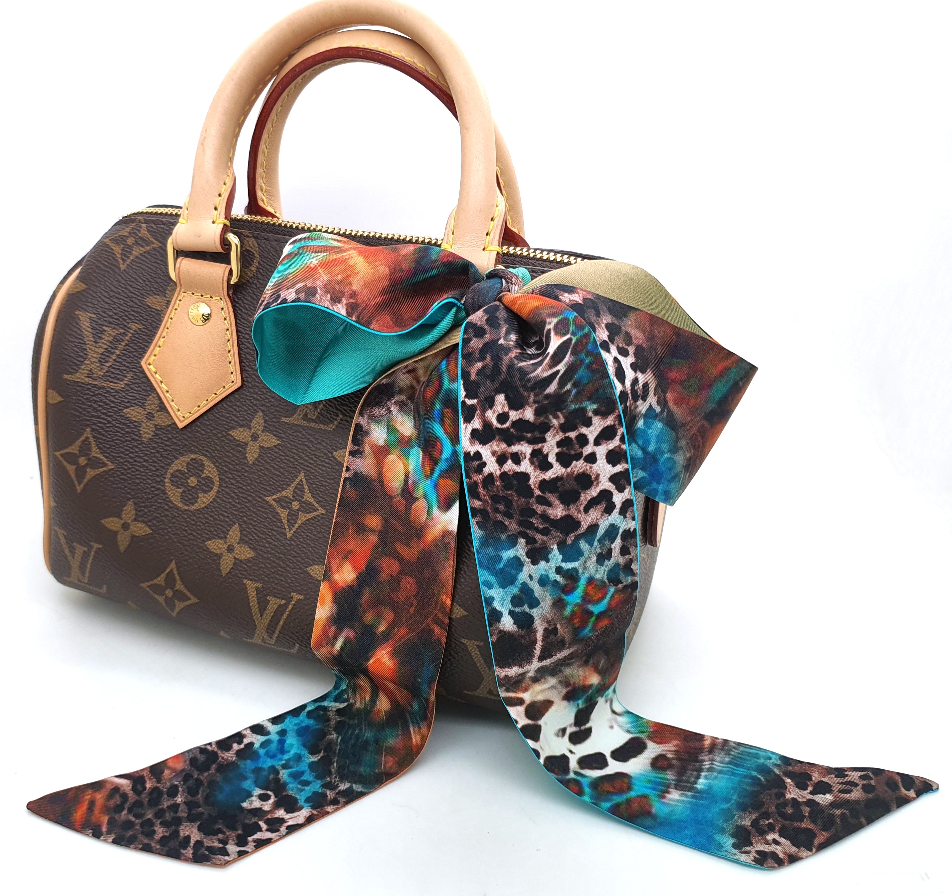 dressupyourpurse Outlet Le Bandeau Bag Scarf 100 Silk Blue Flair