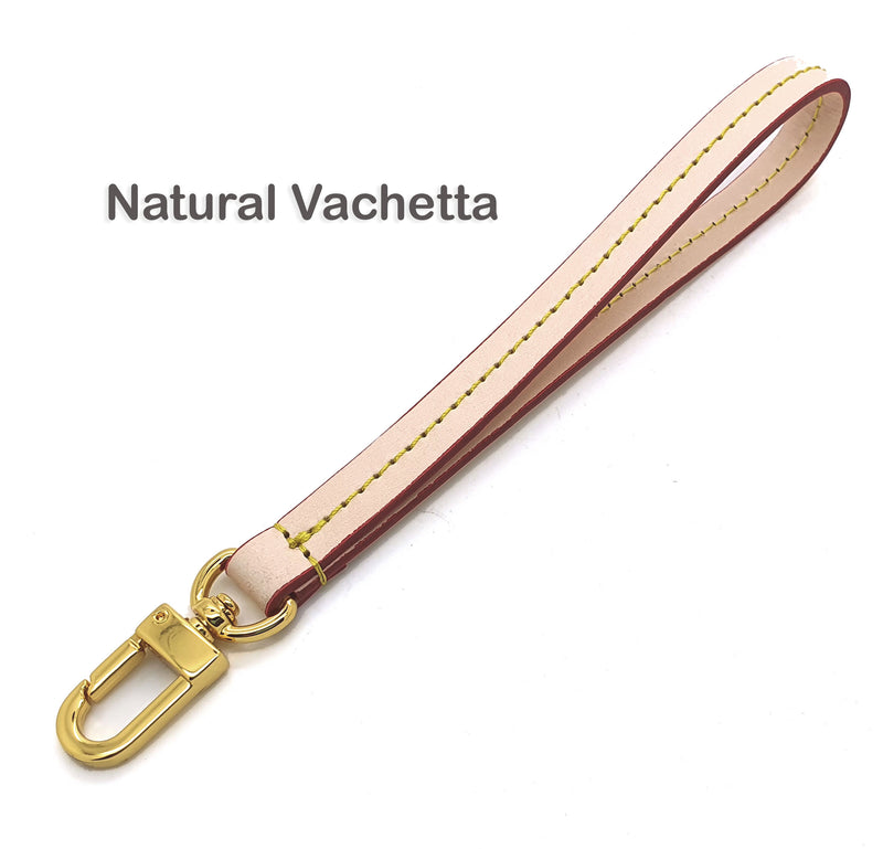 Replacement Hands-Free Wristlet Strap Vachetta Leather for Pochette Wallet  and Clutch (Apricot)