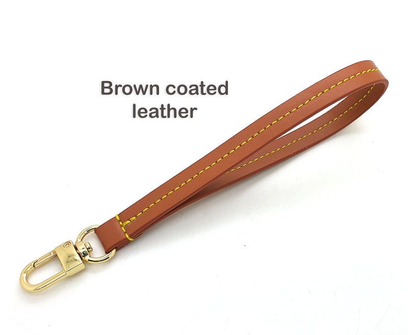 Brown Leather Wristlet Strap Replacement for Pochette Wallet 
