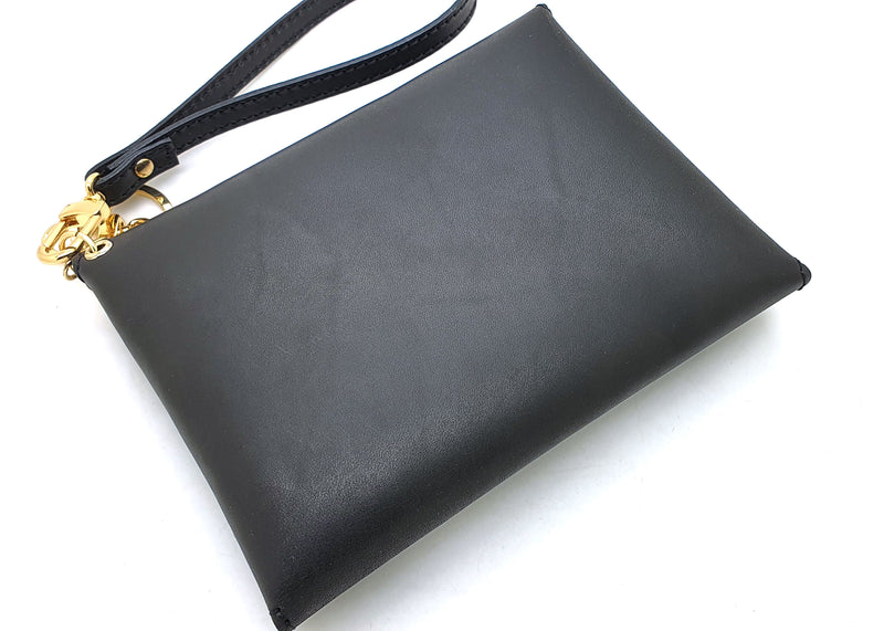 Black Vachetta Leather Medium Size Envelope