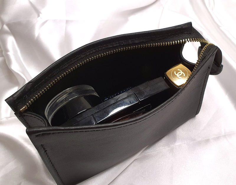 Leather Toiletry Pouch 15 - Black