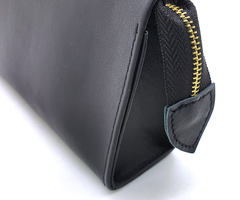 Leather Toiletry Pouch 15 - Black – dressupyourpurse