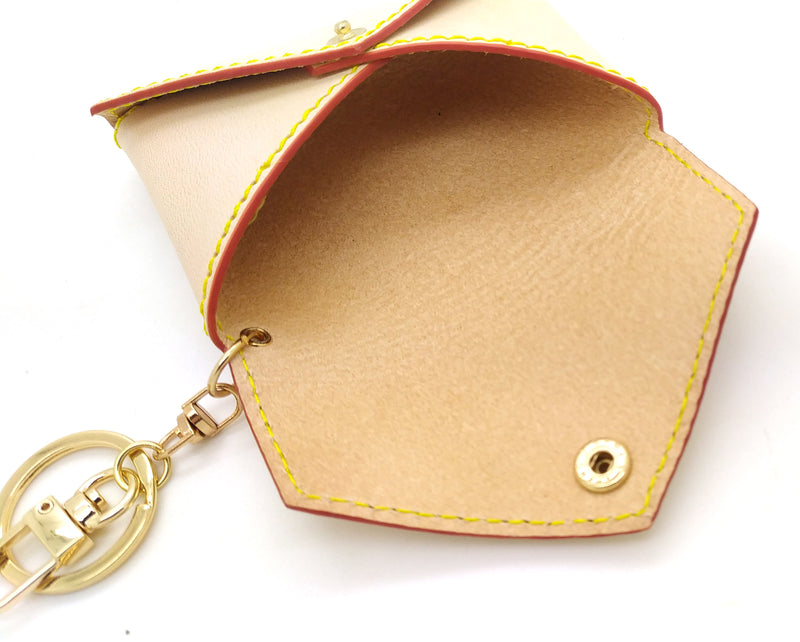 Natural Vachetta Leather Mini Envelope Bag Charm