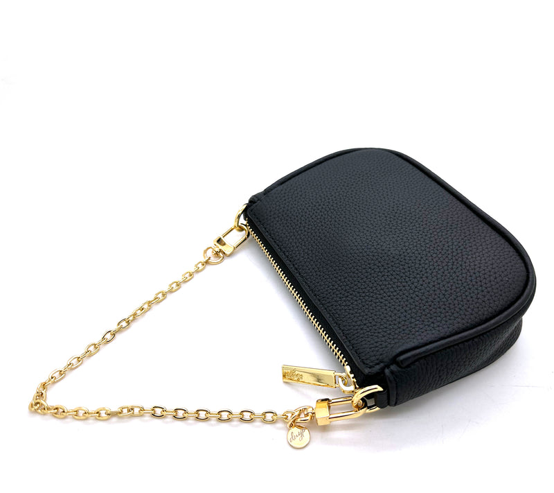 HCC X DUYP - Mini pochette - Black Grained Leather – dressupyourpurse