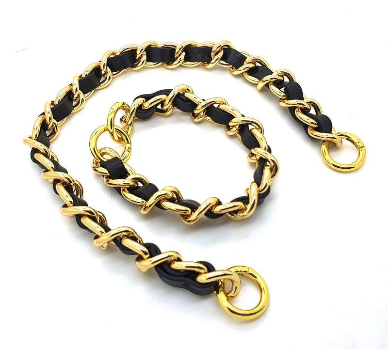 OUTLET Leather and Metal Chunky Chain (2 sizes)