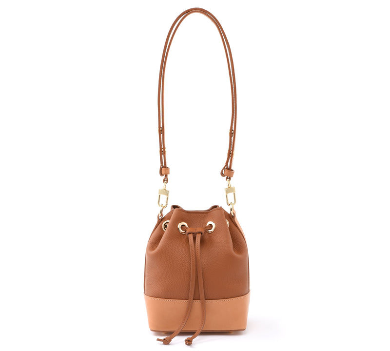 Togo Leather and Vachetta - Le Petit Bucket - Brown