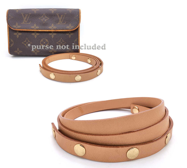 Honey Patina Vachetta Leather Button Snaps Belt Strap for Florentine Pochette