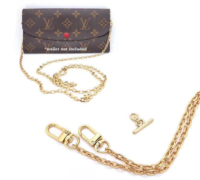 dressupyourpurse Crossbody Chain Conversion Kit for Wallets (Lv Sarah, Emilie, Chanel Wallets and More), 55 / 140 cm / XL