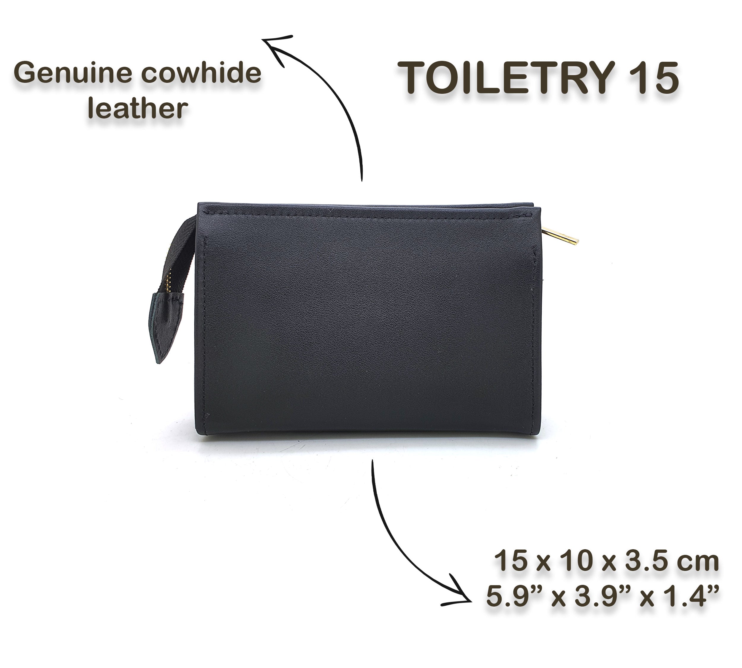 Trousse de Toilette en Cuir 15 - Noir