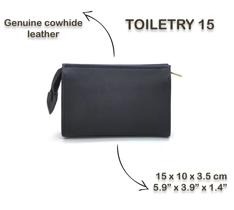 Black cowhide Leather - Encasement for Toiletry 26 – dressupyourpurse