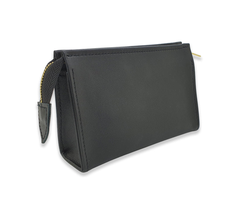 Leather Toiletry Pouch 15 - Black – dressupyourpurse